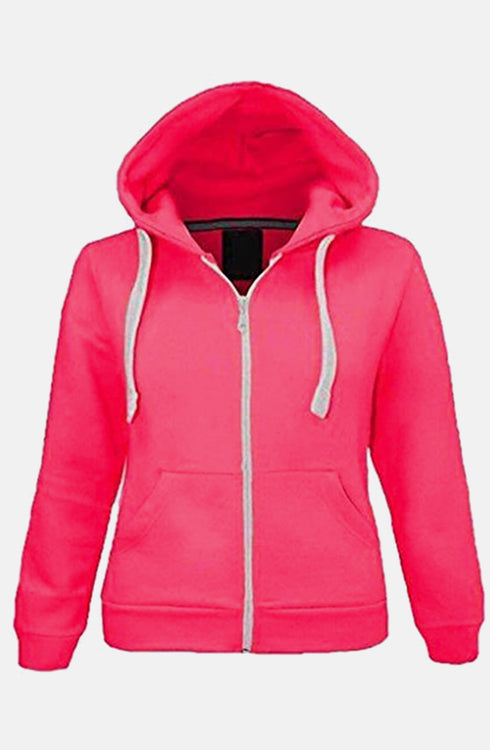Child Plain Zipper Fleece Hoodie